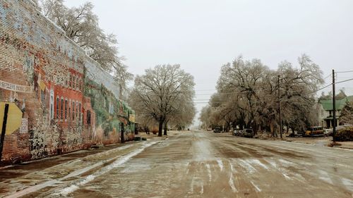 Road amidst trees against sky