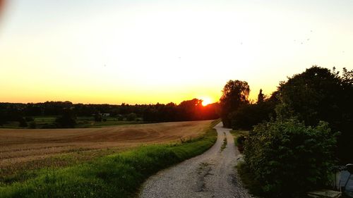 Scenic view of landscape at sunset