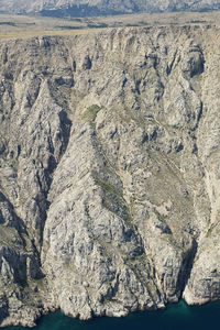 Aerial view of rock formations