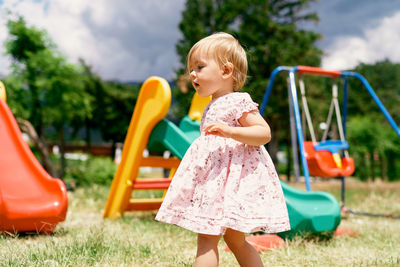 Cute girl in playground