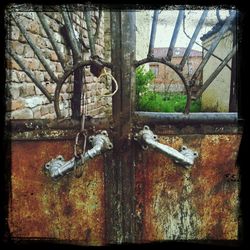 Old rusty metal door