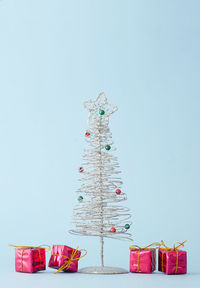 Christmas tree against clear sky