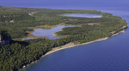 High angle view of sea shore