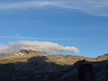 Low angle view of mountain against sky