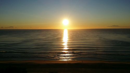 Scenic view of sunset over sea