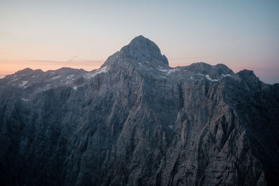 Scenic view of mountains against clear sky