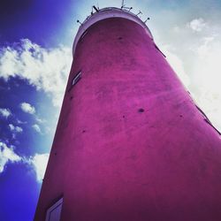 Low angle view of built structure against blue sky