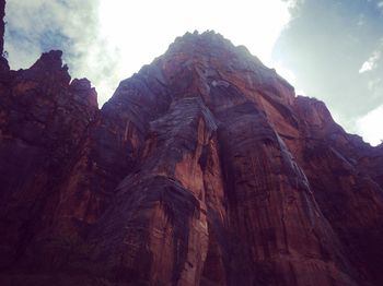 Low angle view of mountain against sky