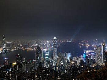 Illuminated city at night