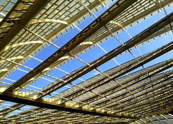 Low angle view of roof against clear sky