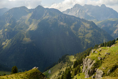 Mountain with sky in background