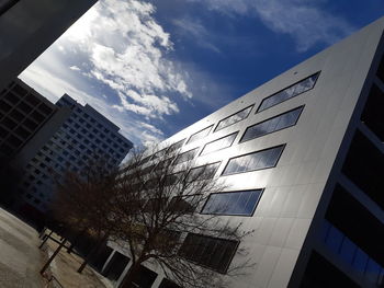 Low angle view of modern building against sky