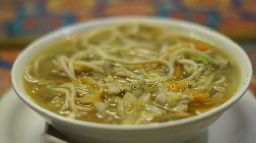 Close-up of soup in bowl