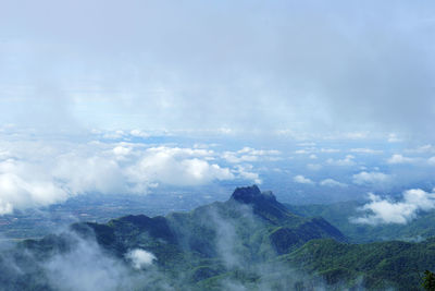 Aerial view of landscape against sky