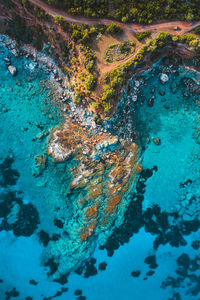 High angle view of sea