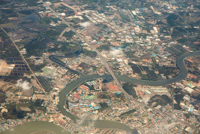 Aerial view of city buildings