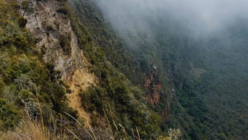 Volcanic rock formations at the inner rim of the volcanic crater on mount longonot, kenya