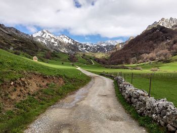 Country road passing through mountains