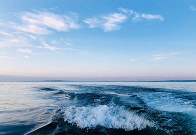 Waves rushing at beach