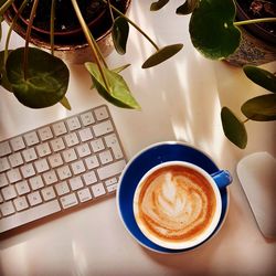 Coffee cup on table