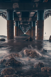 Below view of bridge over sea