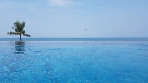 Scenic view of swimming pool against clear sky