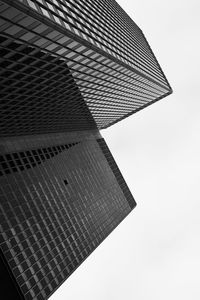 Low angle view of modern building against clear sky