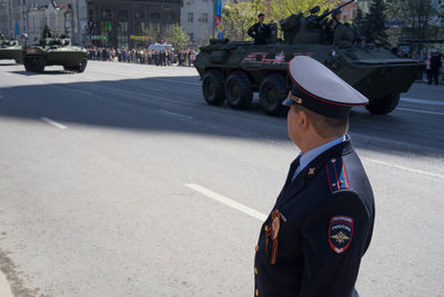Man standing on road