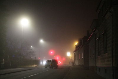 View of road at night