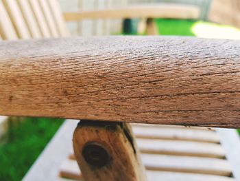 Close-up of wooden bench