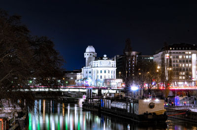 Illuminated city at night