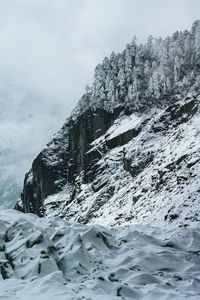 Scenic view of snowcapped mountain against sky