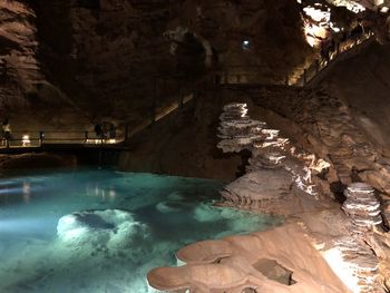 View of swimming pool in cave