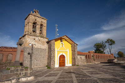 Low angle view of church against sky