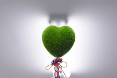Close-up of heart shape against white background