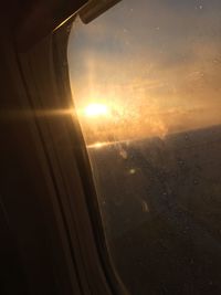 Sunset seen through window