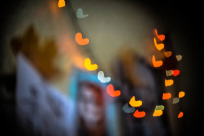 Defocused image of illuminated lights