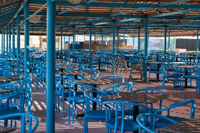 View of an empty chairs in a row