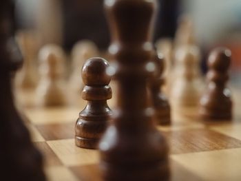 Close-up of chess pieces