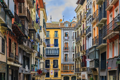 Low angle view of buildings in city