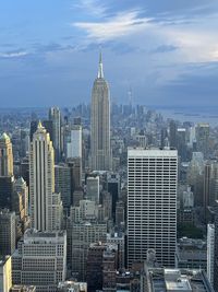 High angle view of cityscape against sky