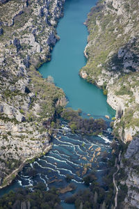 Aerial view of roški slap in krka national park, croatia