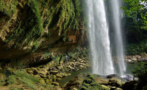 Scenic view of waterfall