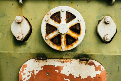 Close-up of old rusty equipment