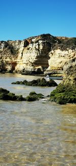 Scenic view of river against clear sky