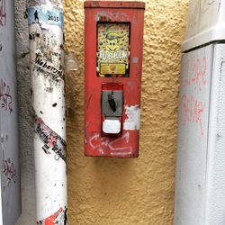 Close-up of red wall