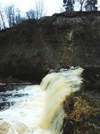 Scenic view of waterfall