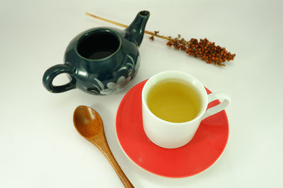 Coffee cup on table