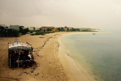High angle view of beach