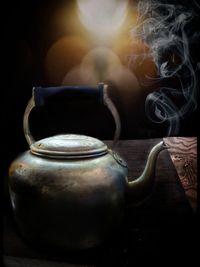 Close-up of tea served on table